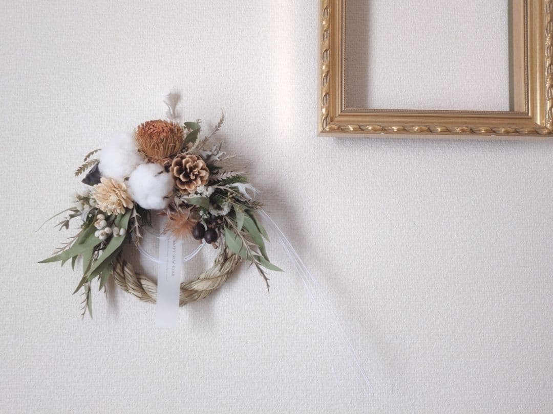 2026しめ縄リース お正月飾り ナチュラルインテリア 2way ①