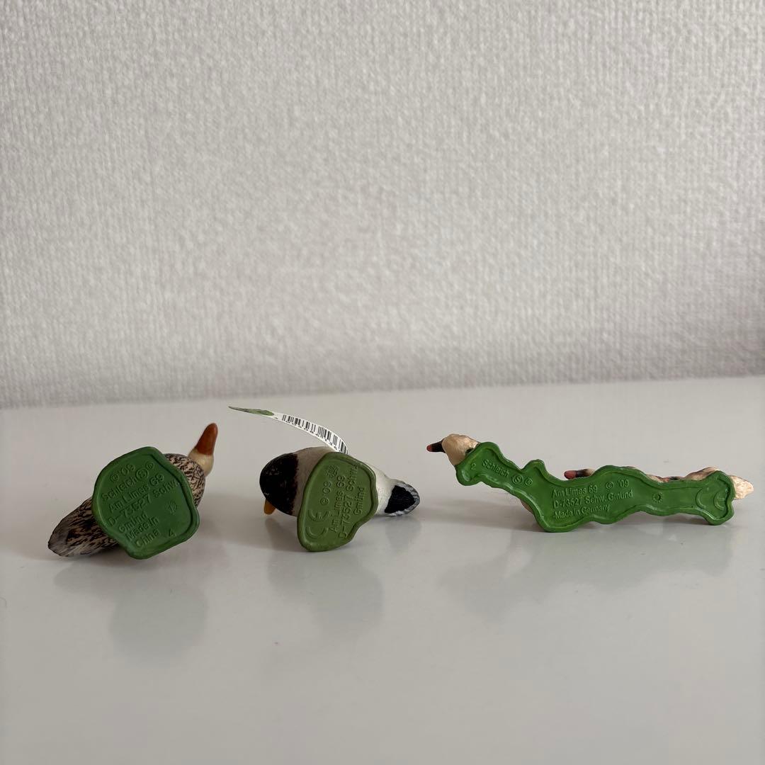 シュライヒ　鳥　フィギュア　カモ　親子　オス　メス　子ども　廃盤品