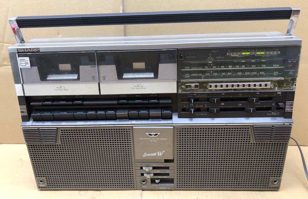 SHARP ザ・サーチャーW GF-808 ラジカセ　 年代物(I1)