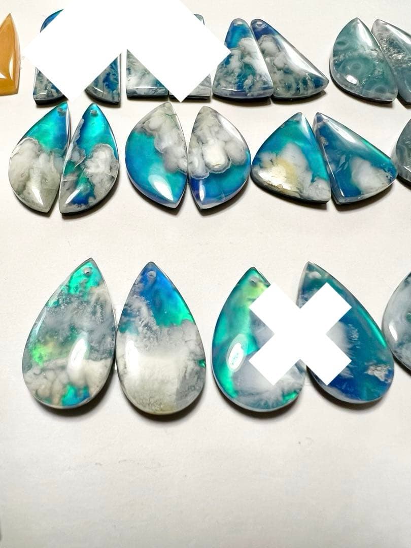 プルームアゲート　ダブレット　オーロラ　14kgf ピアス