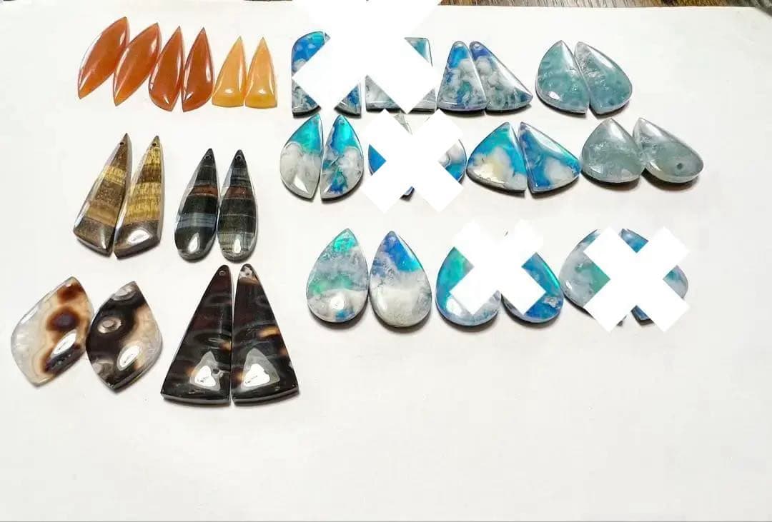 プルームアゲート　ダブレット　オーロラ　14kgf ピアス