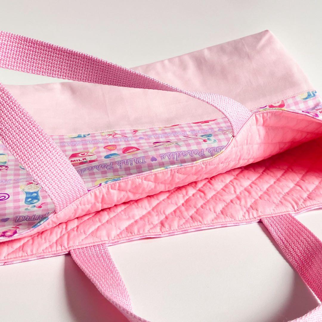 入園入学5点セット 女の子 ピンク ドリンク柄 レッスンバッグ 上履き入れ