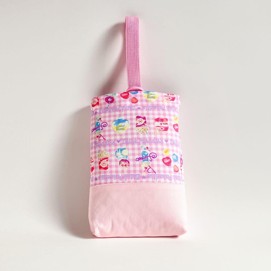 入園入学5点セット 女の子 ピンク ドリンク柄 レッスンバッグ 上履き入れ