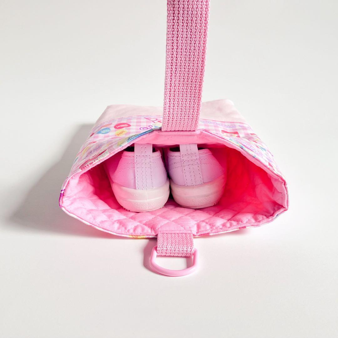 入園入学5点セット 女の子 ピンク ドリンク柄 レッスンバッグ 上履き入れ