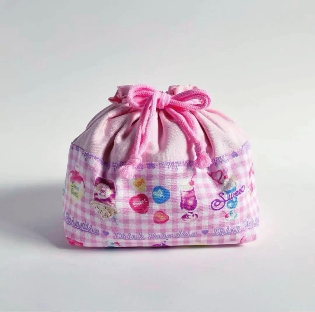 入園入学5点セット 女の子 ピンク ドリンク柄 レッスンバッグ 上履き入れ