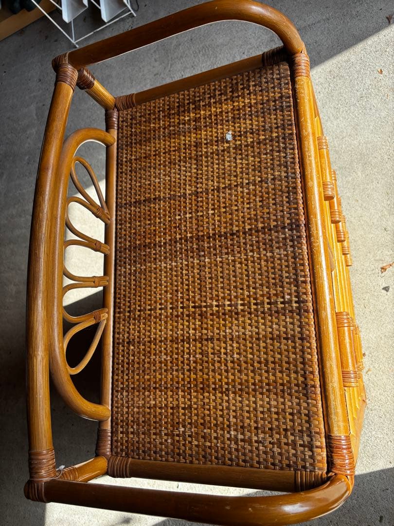 昭和レトロ ラタン 5段6引き出し 幅60cm ランドリーラック 籘製