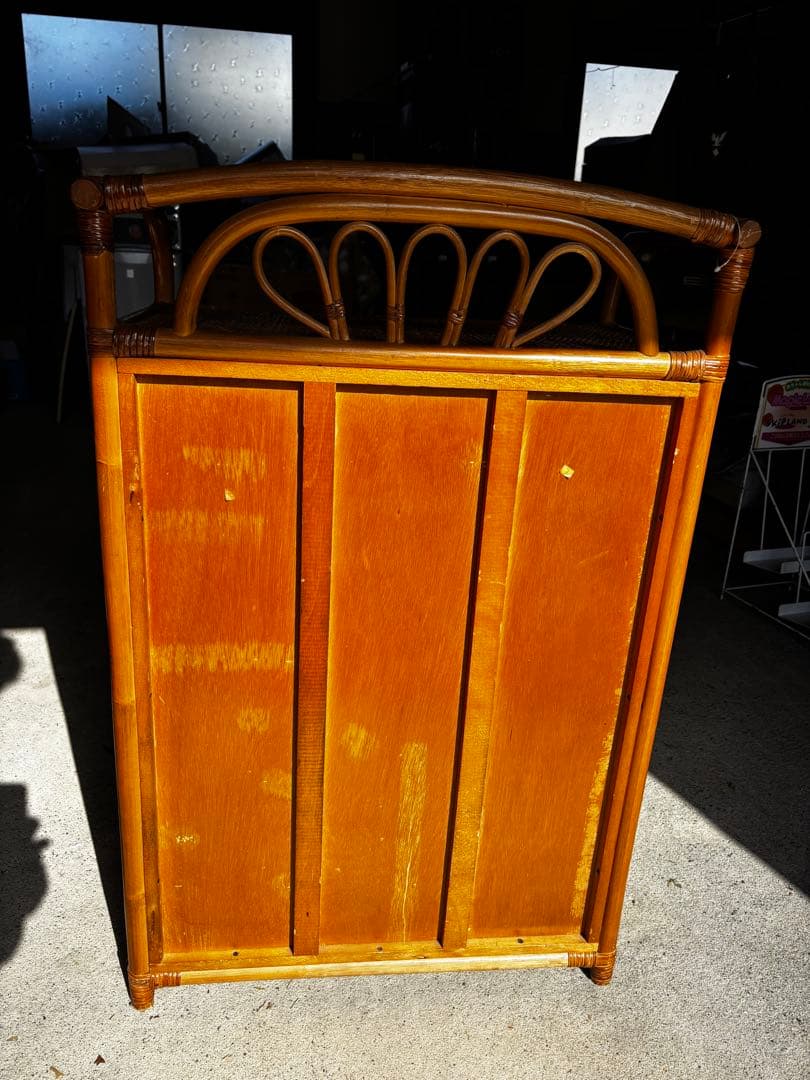 昭和レトロ ラタン 5段6引き出し 幅60cm ランドリーラック 籘製