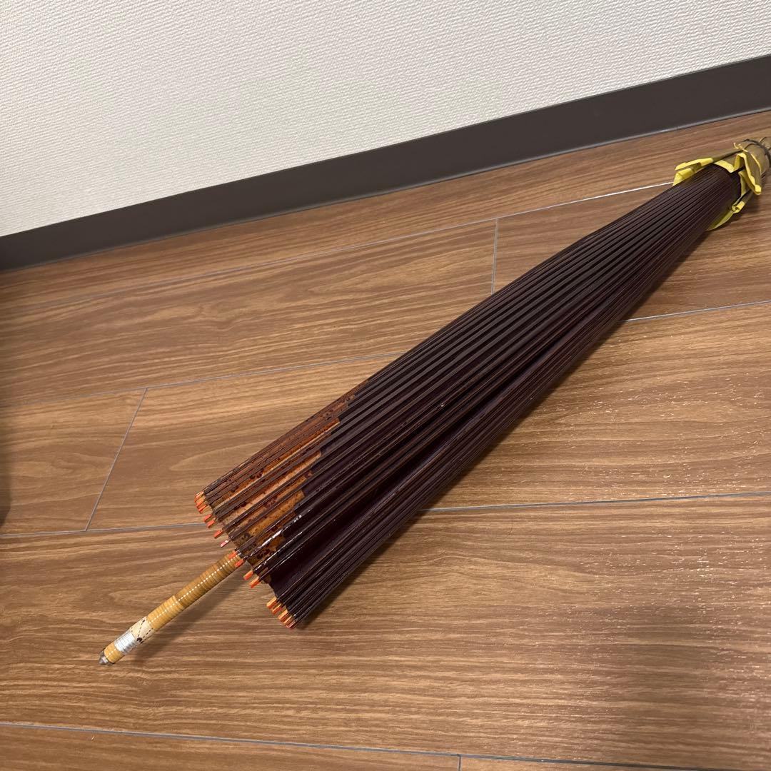 【京都祇園 かさ源】京和傘 蛇の目傘 紫×金 観賞用・リメイク素材・骨董品
