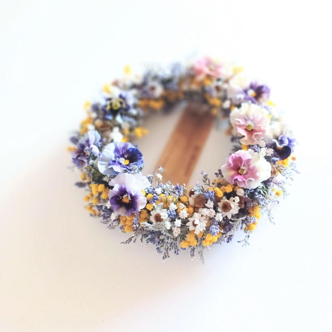 新品 未使用 ドライフラワー リース【order】春 母の日