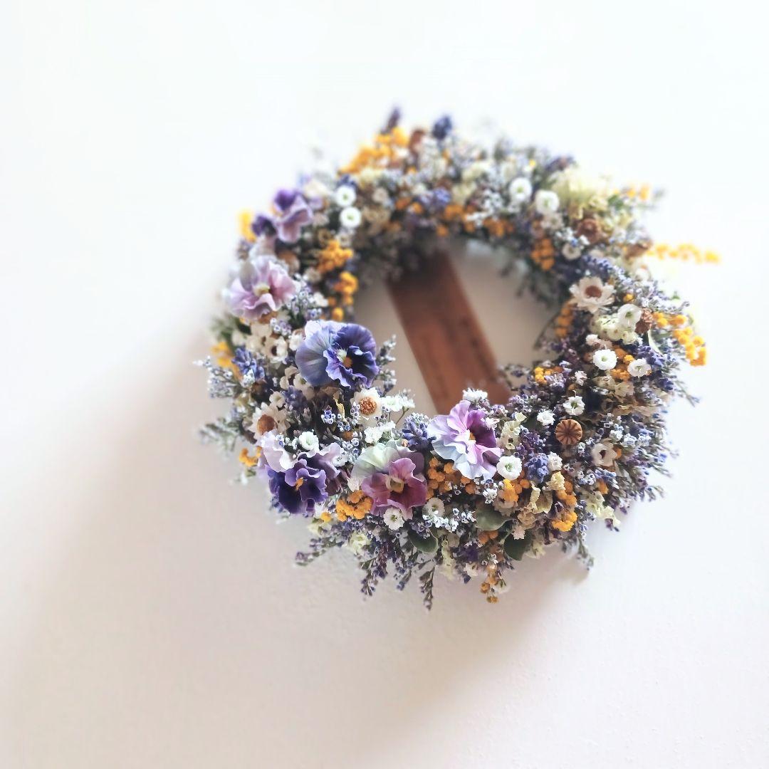 新品 未使用 ドライフラワー リース【order】春 母の日