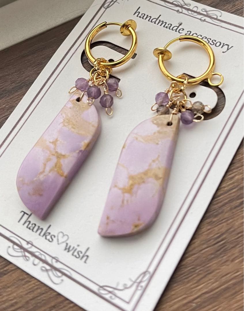 一点物フォスフォシデライト可愛いピンクのピアスチャーム