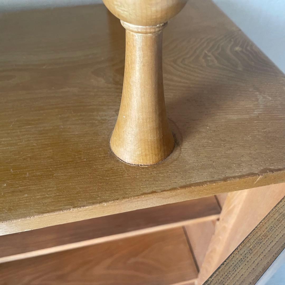 飾り棚　古道具　キャビネット　昭和レトロ　食器棚　シェルフ　木製　昭和ガラス