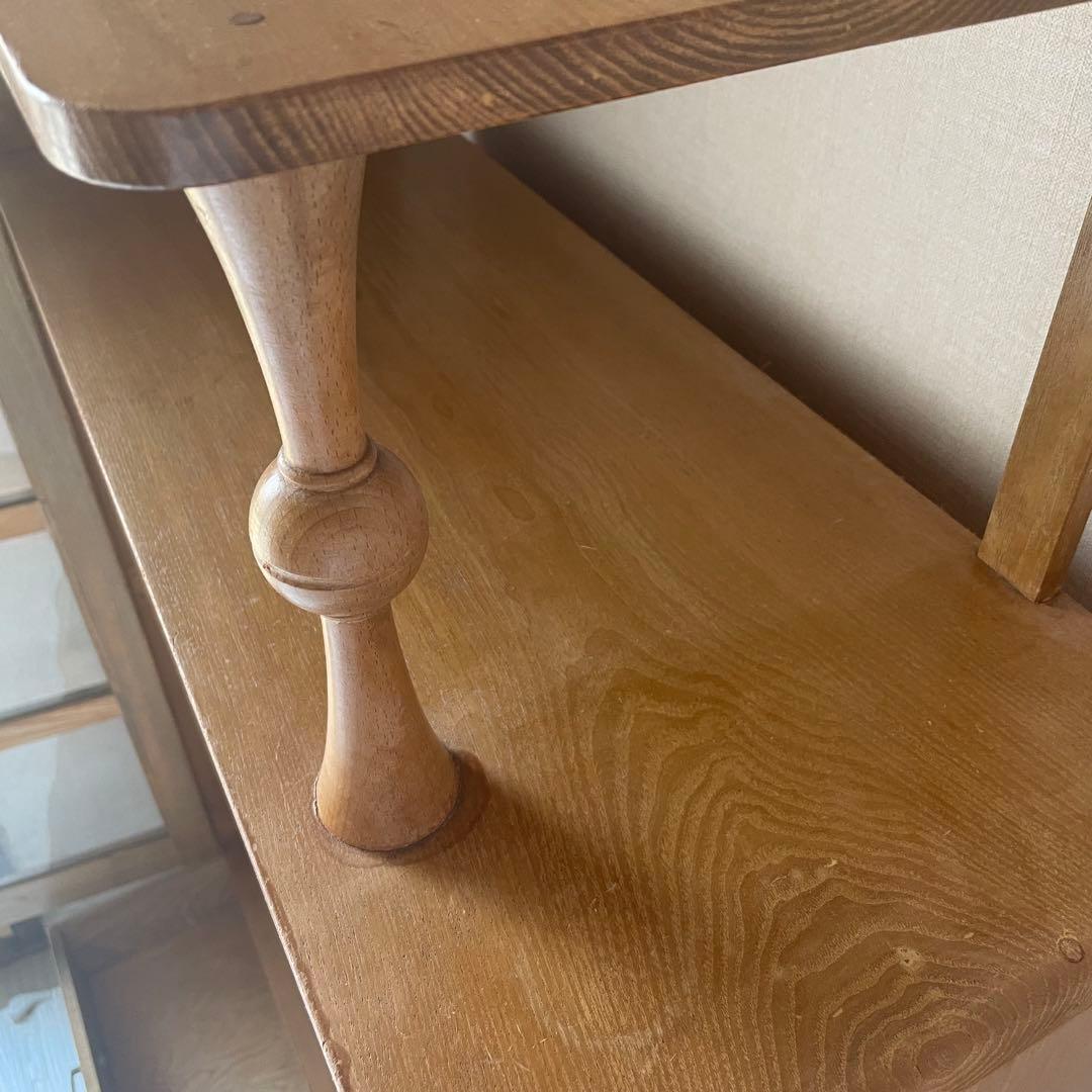 飾り棚　古道具　キャビネット　昭和レトロ　食器棚　シェルフ　木製　昭和ガラス