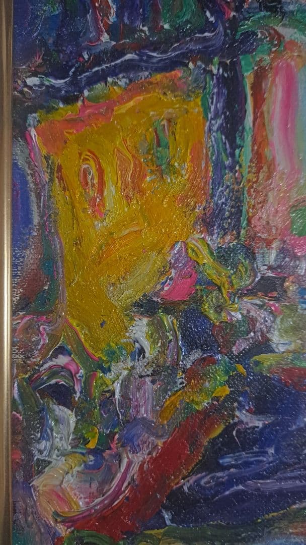 油彩画 城の風景 多色使い