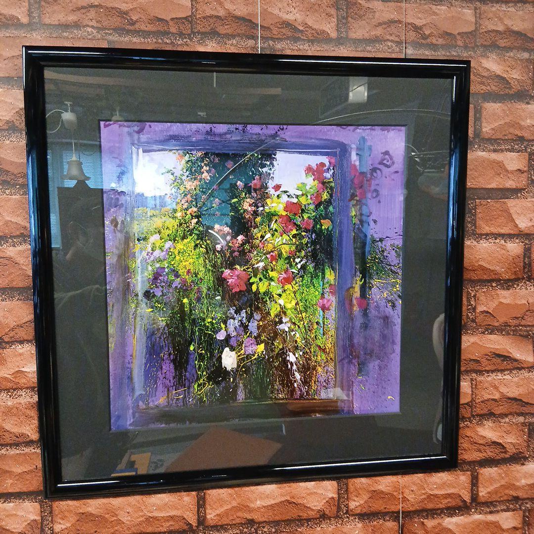 u*a様 花の風景画 印象派風 黒フレーム アートコアMAEDA