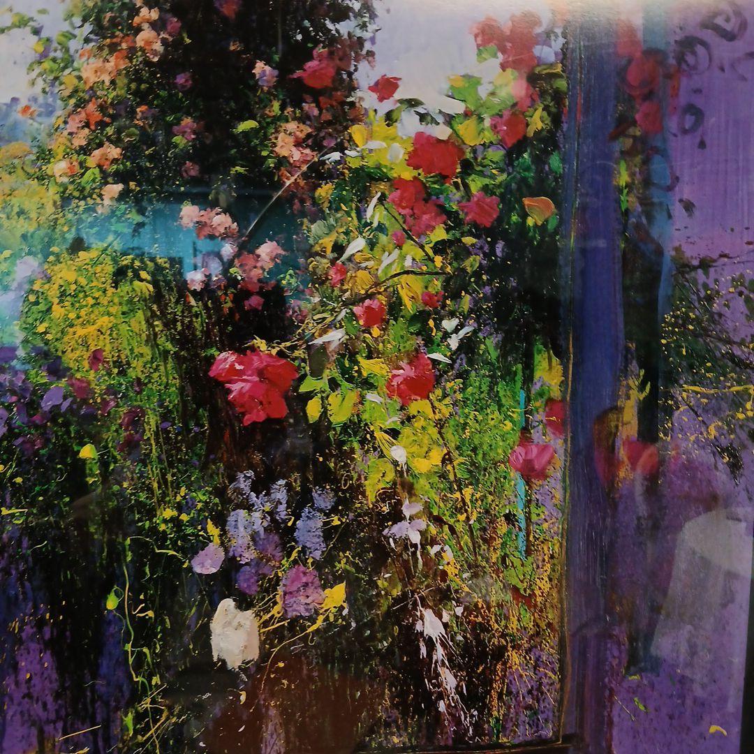 u*a様 花の風景画 印象派風 黒フレーム アートコアMAEDA