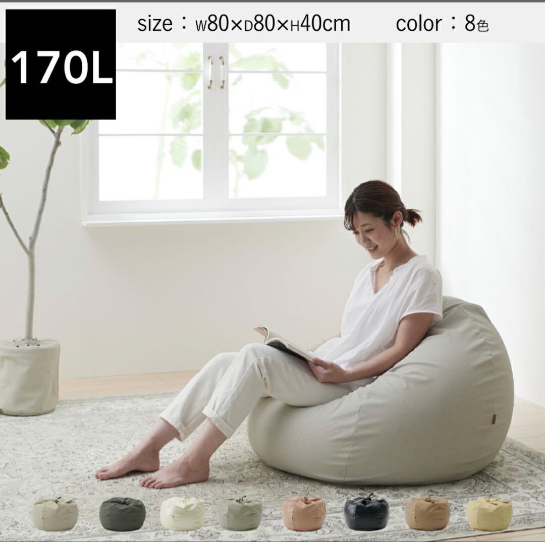 ほぼ未使用　ハナロロ　170L スタイリスレザービーズクッション