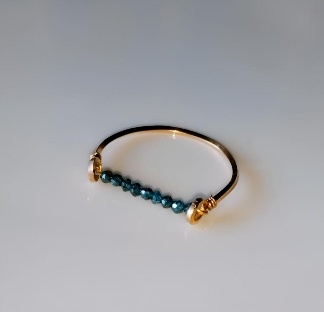 Kgf14 希少石 天然石 オーストラリア産 ブルーダイヤモンド リング