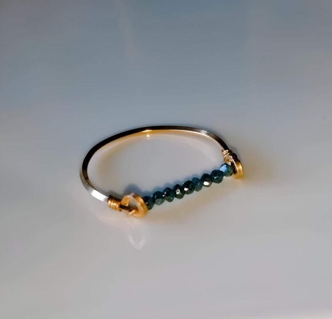 Kgf14 希少石 天然石 オーストラリア産 ブルーダイヤモンド リング