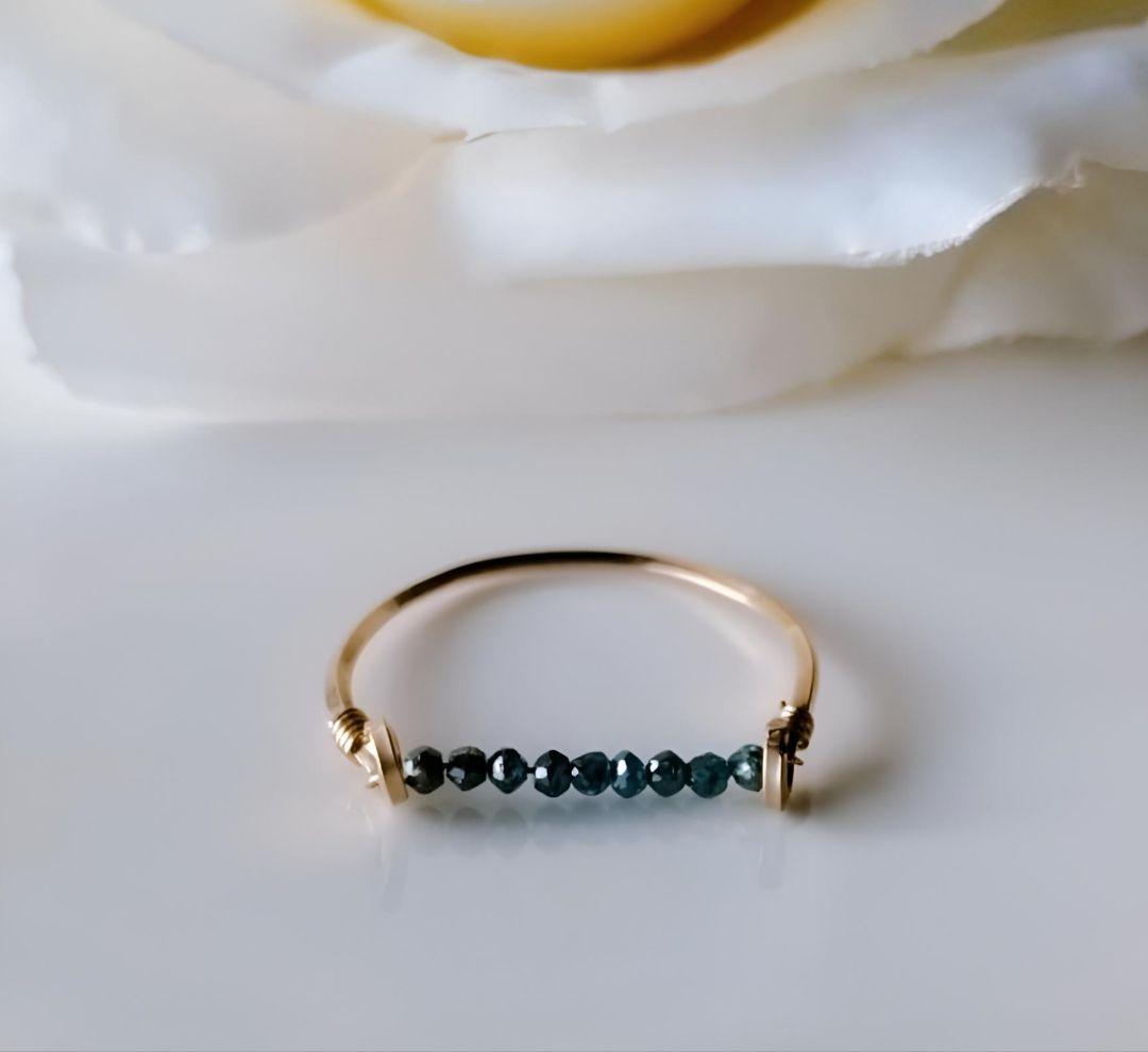 Kgf14 希少石 天然石 オーストラリア産 ブルーダイヤモンド リング