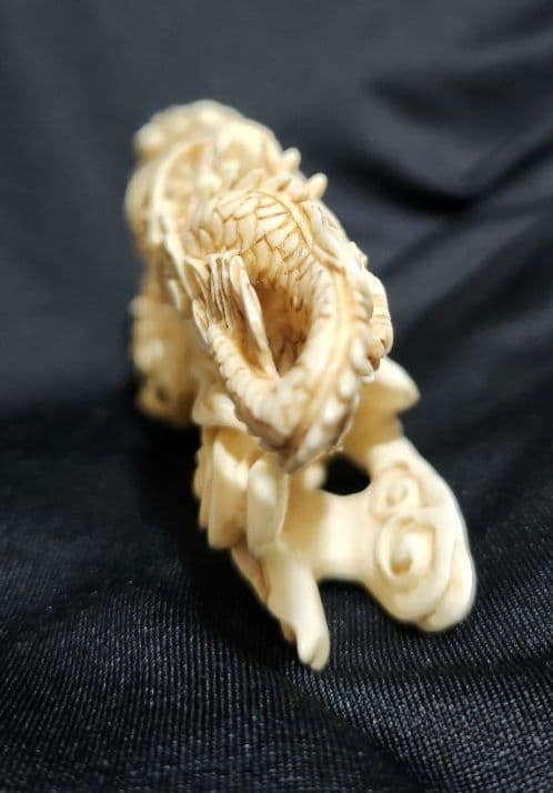 龍と獅子　龍獅子図　置物　干支