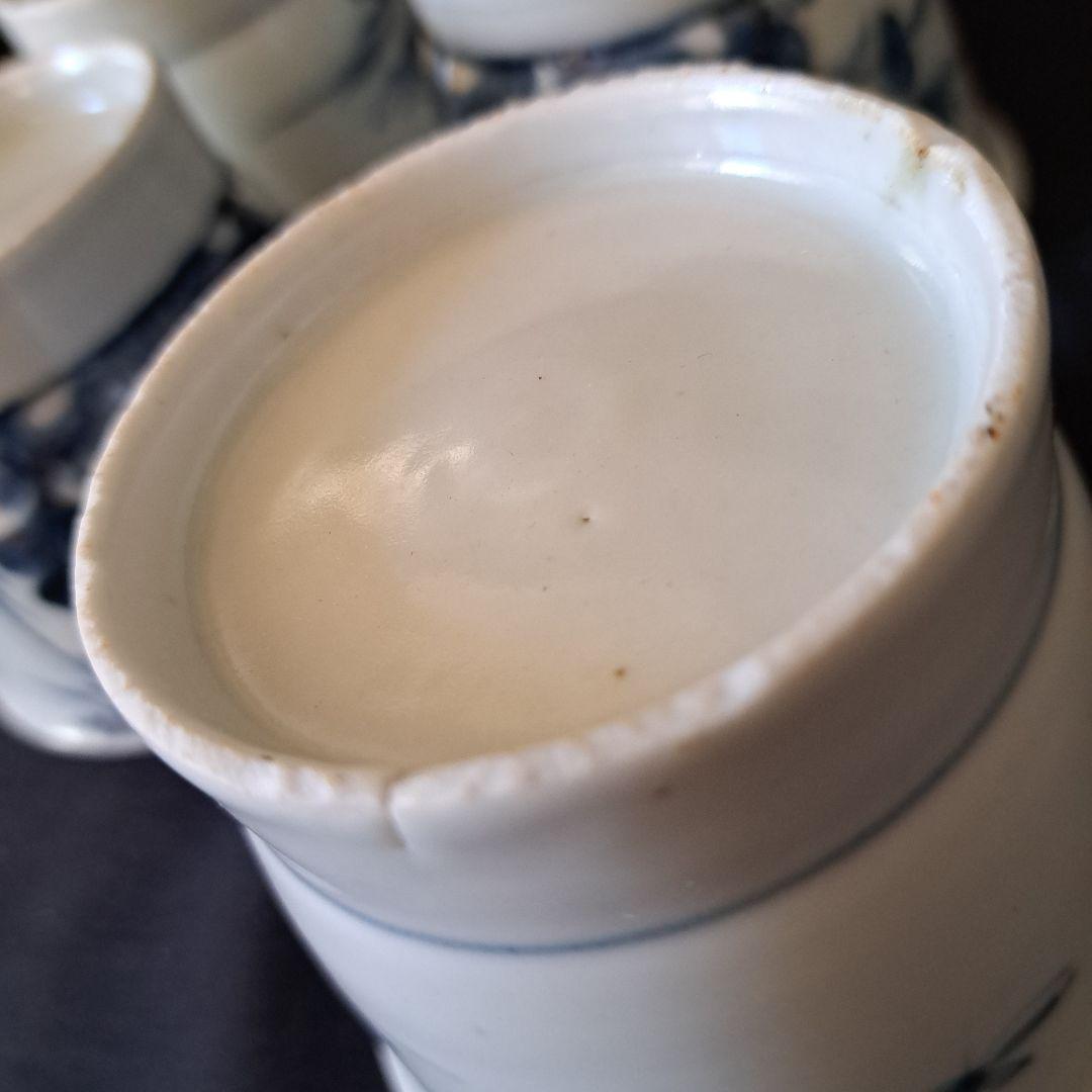 「 5客揃いの楽しみ！」 古伊万里 染付そばちょこ 5客セット 骨董アンティーク