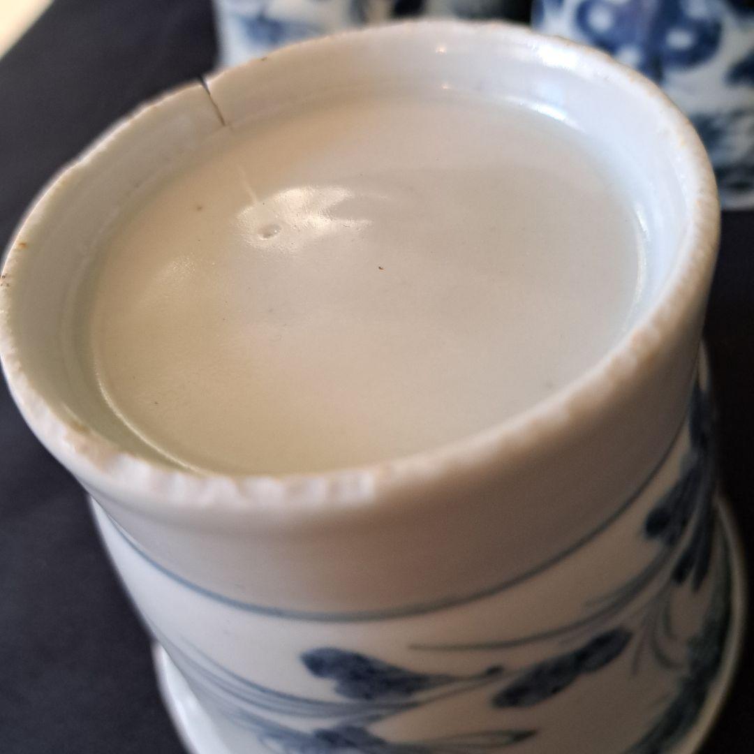 「 5客揃いの楽しみ！」 古伊万里 染付そばちょこ 5客セット 骨董アンティーク