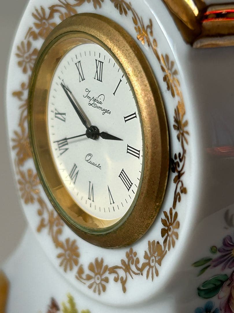 【稼動品】リモージュ置き時計　22K GOLD　フランス製
