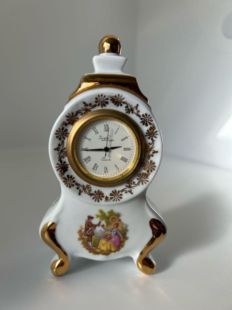 【稼動品】リモージュ置き時計　22K GOLD　フランス製