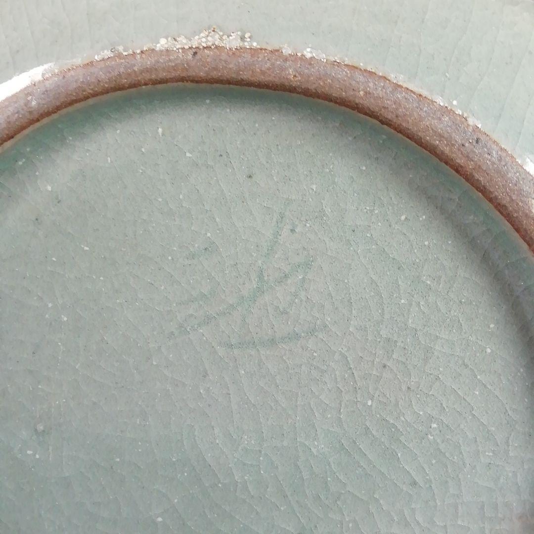 Ｗ３３２　水指　『青磁象嵌雲鶴文』『池順鐸 作』　共箱　茶道具