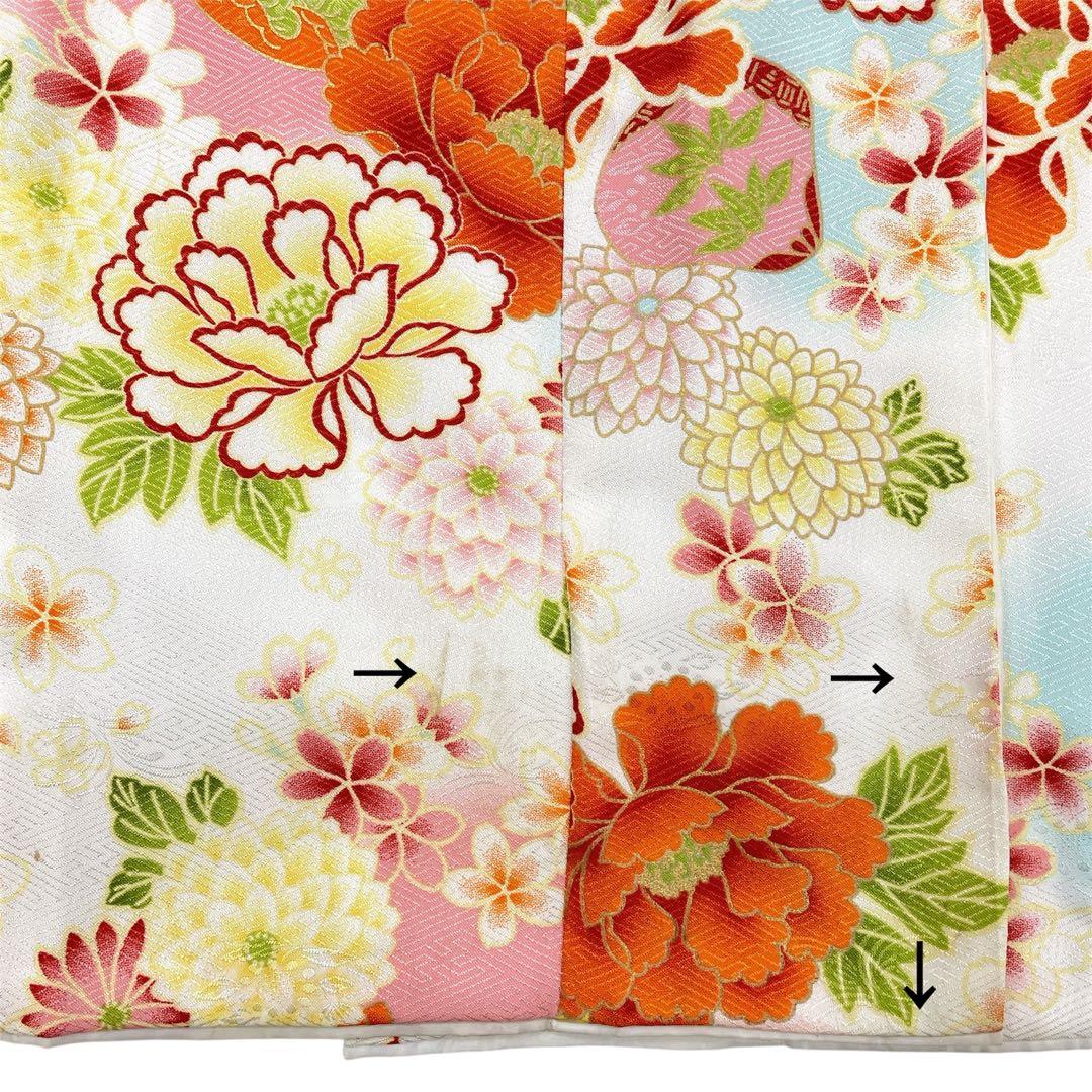 ◎mk-2229　女児　七五三　着物・襦袢・被布・小物 6点セット　3歳　3-3