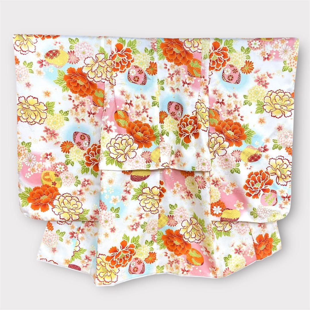 ◎mk-2229　女児　七五三　着物・襦袢・被布・小物 6点セット　3歳　3-3