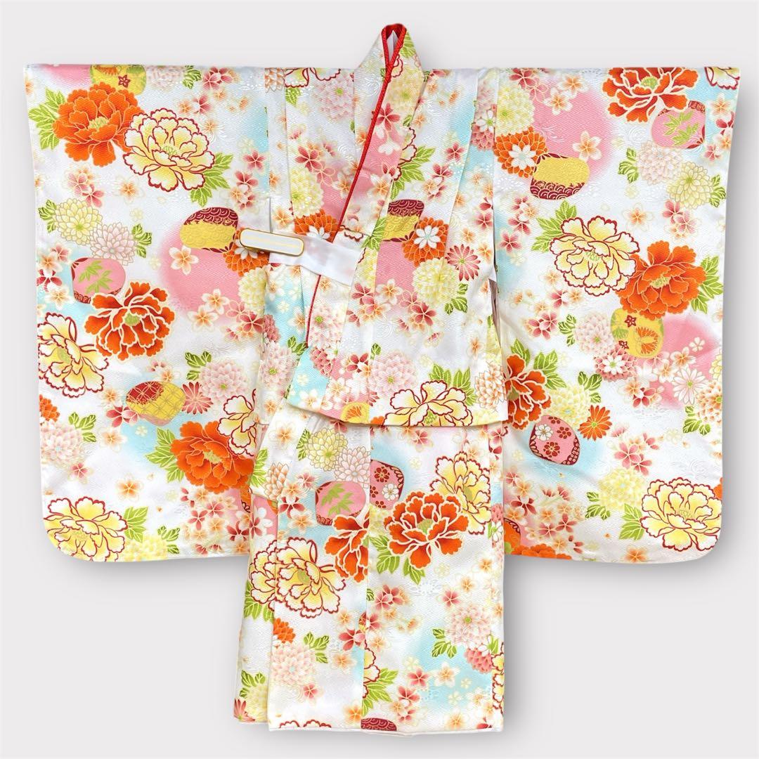 ◎mk-2229　女児　七五三　着物・襦袢・被布・小物 6点セット　3歳　3-3