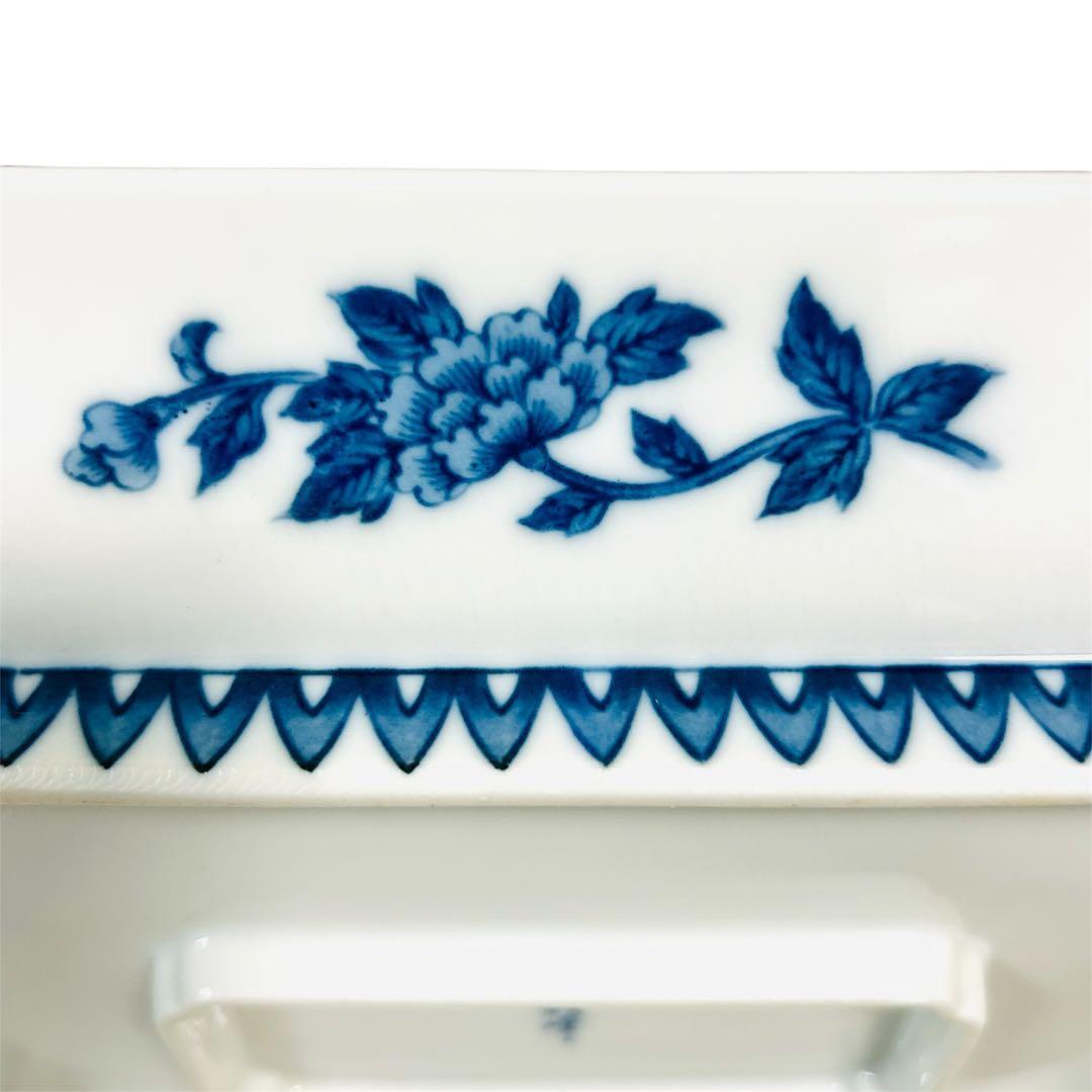 龍峰窯　四君子　高台角皿・小鉢揃セット　角皿　角鉢　染付　古伊万里 大皿