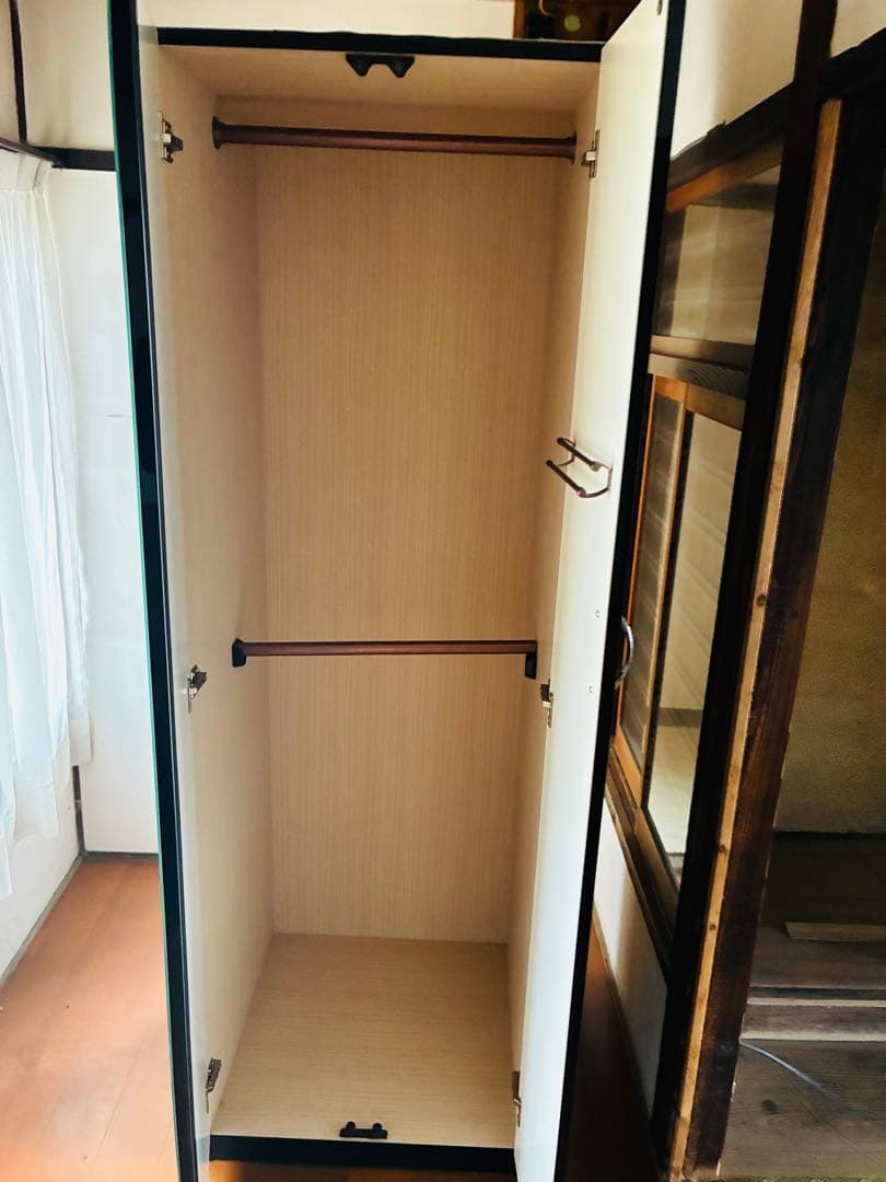 福岡発 組み立てたまま 洋服タンス 箪笥 クローゼット 姿見付き ハンガー掛け