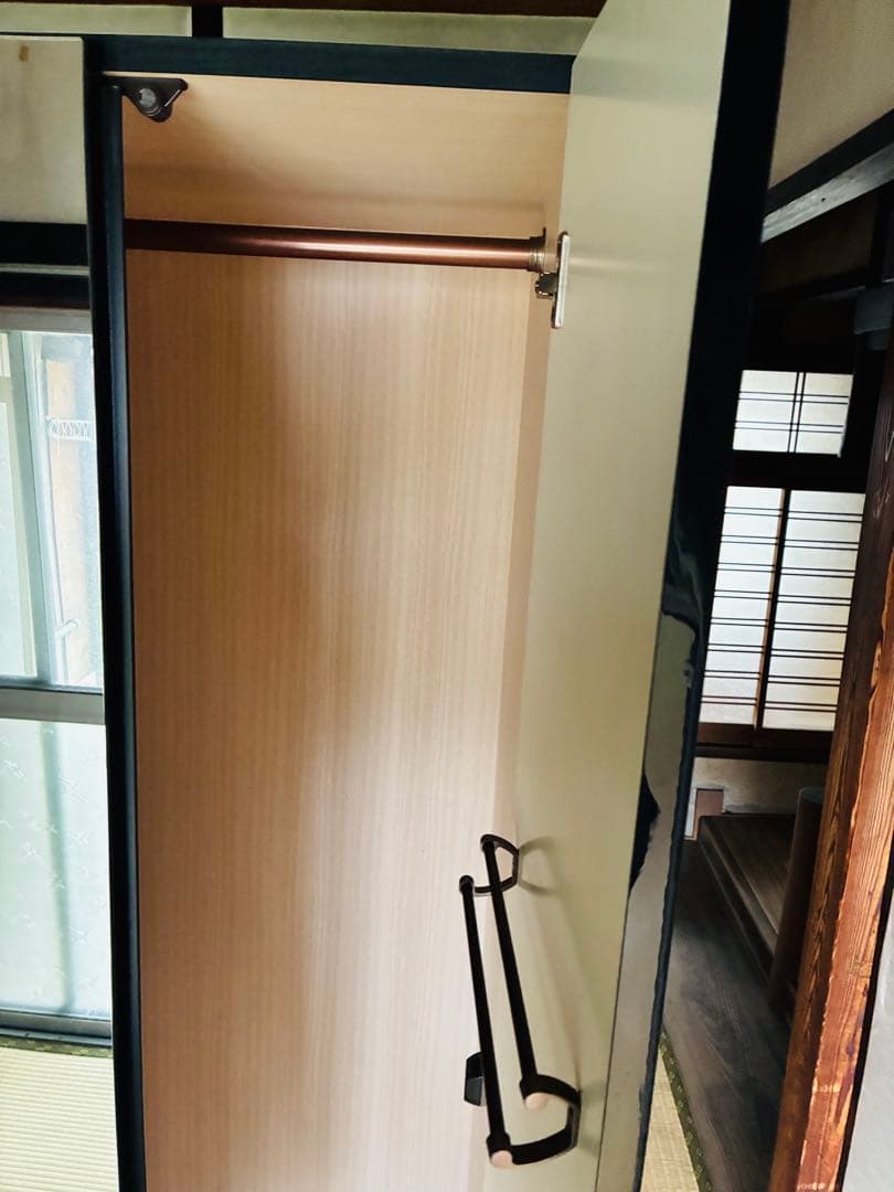 福岡発 組み立てたまま 洋服タンス 箪笥 クローゼット 姿見付き ハンガー掛け