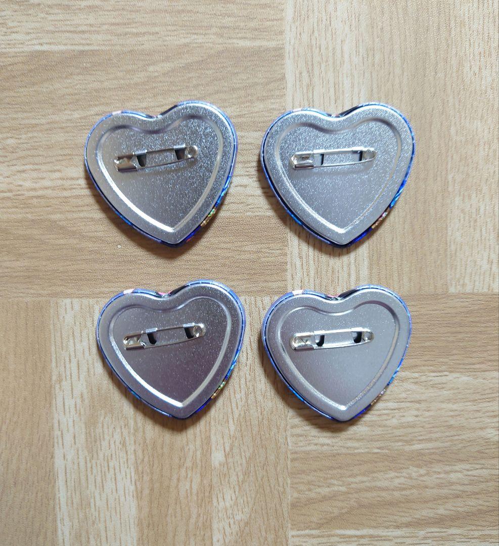 土井半助 ナンジャタウン たまご探しの段 ハート缶バッジ 4個セット