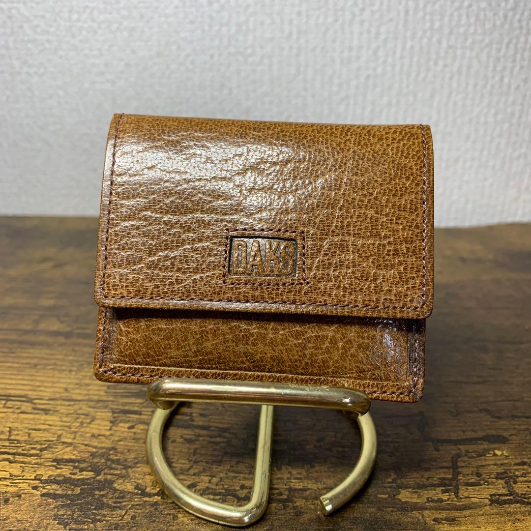 3F 【希少/英国ブランド】DAKS ダックス ケース 小銭入れ ブラウン