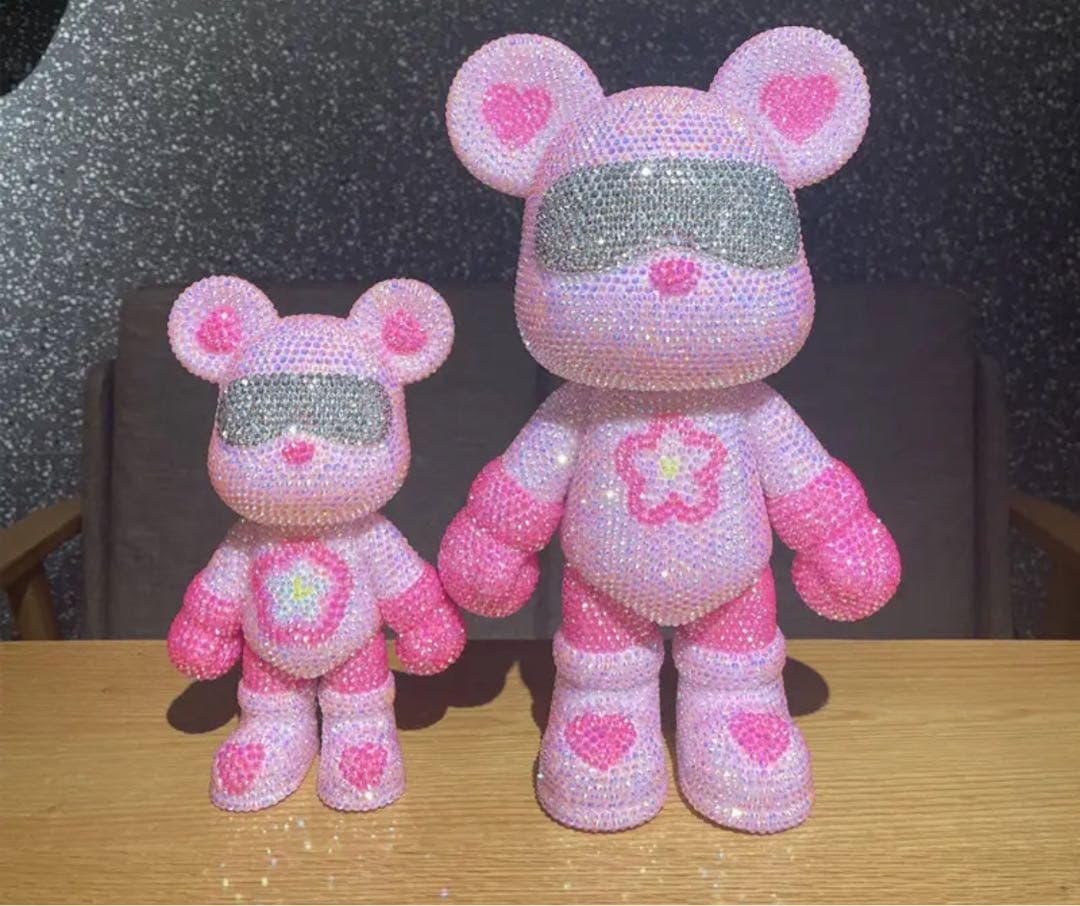 3D ダイアモンドアート　くま　ボクサーボクシング　ベア　テディベア　ピンク