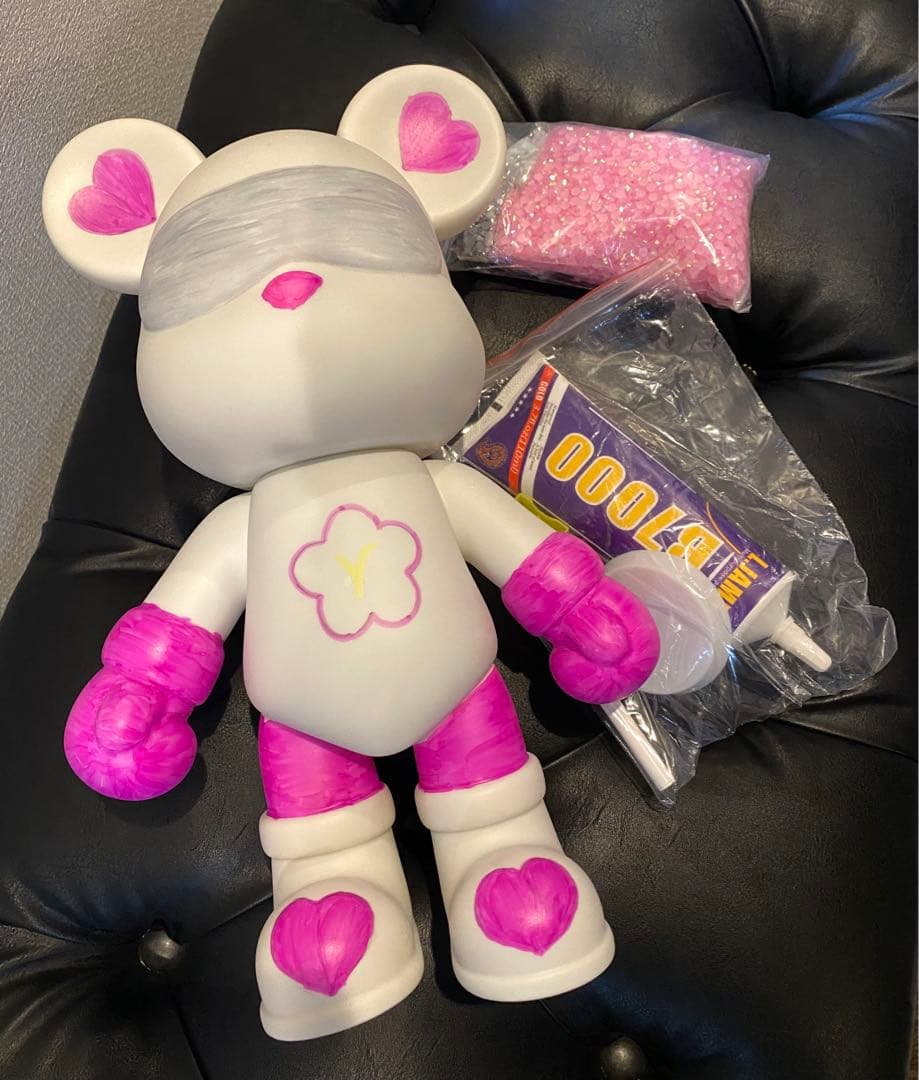 3D ダイアモンドアート　くま　ボクサーボクシング　ベア　テディベア　ピンク