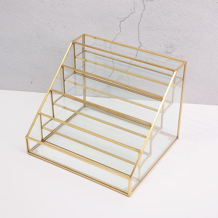 高品質 ガラス製 サロン様向け マニキュアスタンド ディスプレイ ポリッシュ