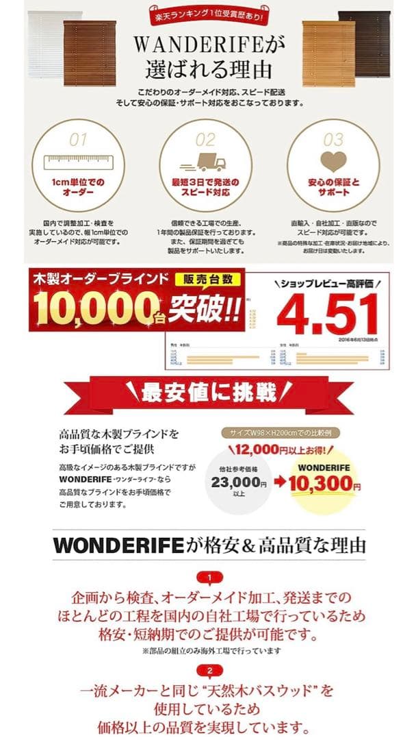 ウッドブラインド(DARK BROWN) 35mm幅 135cm×135cm