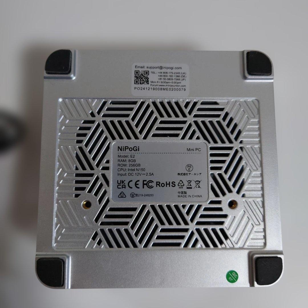 ミニPC NiPoGi E2 Intel N150 8GB+256GB