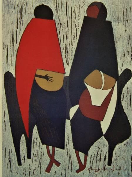 斎藤 清、憩い、メキシコ、希少画集画、新品額装付、状態良好