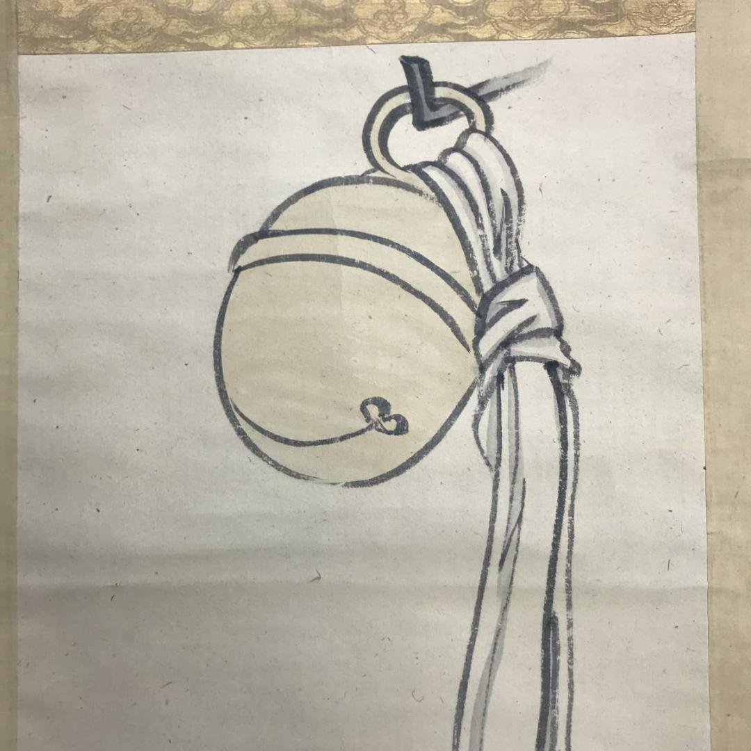 【真作】其翠/神前鈴之図/鈴図/スズ図/掛軸/名家伝来/AD-121