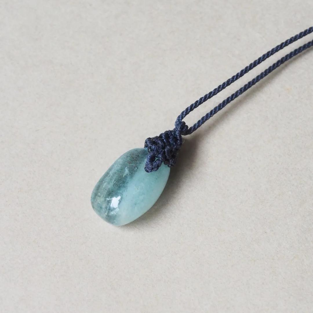 アクアマリン マクラメ ネックレス