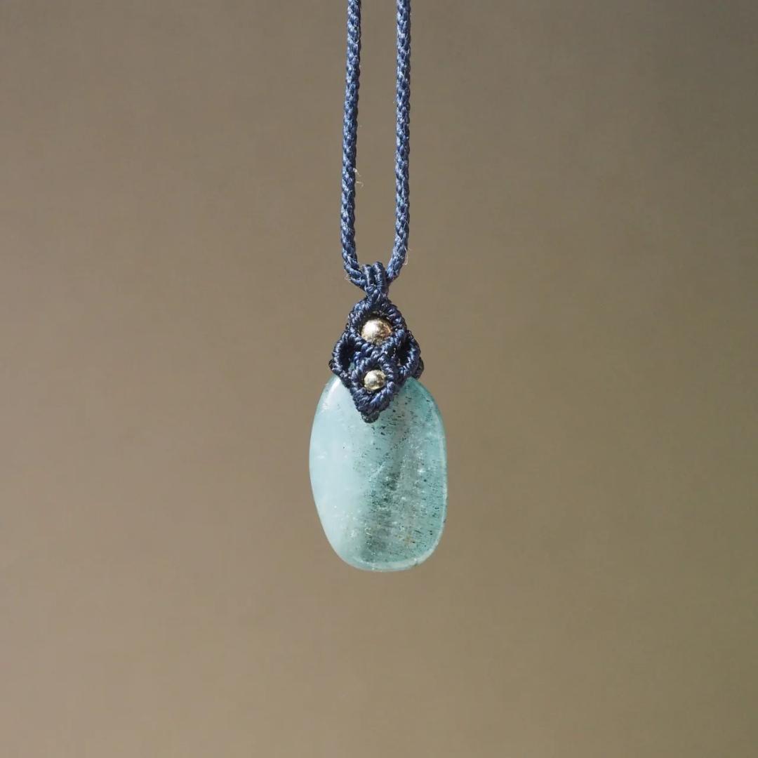 アクアマリン マクラメ ネックレス