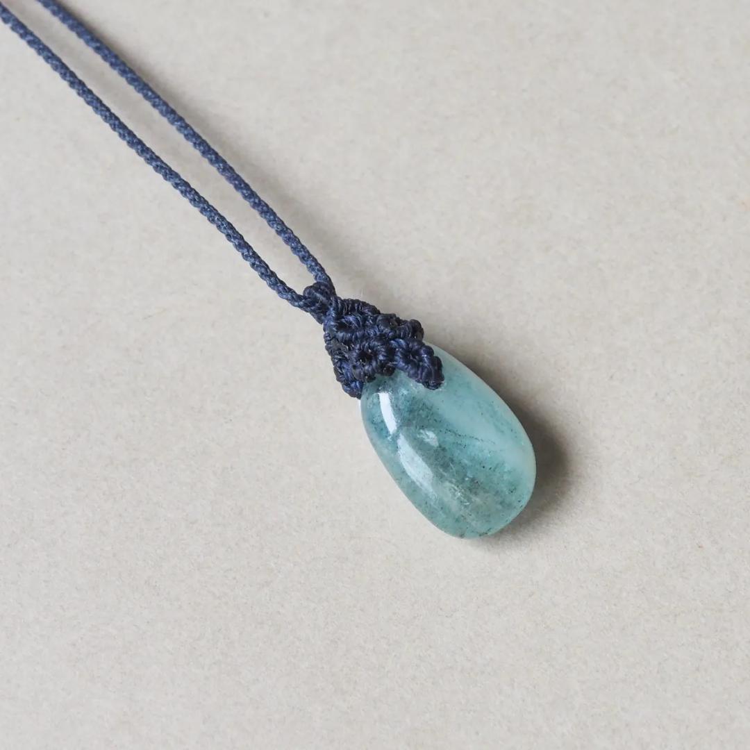アクアマリン マクラメ ネックレス