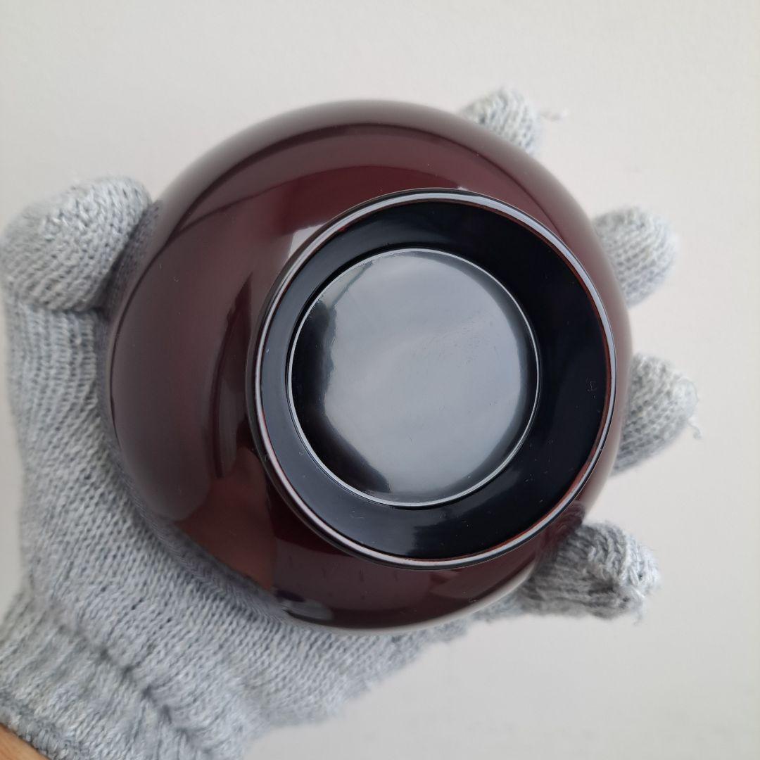 【越前漆器　御吸物椀×5客】天然木製　松笠蒔絵　長期保管品