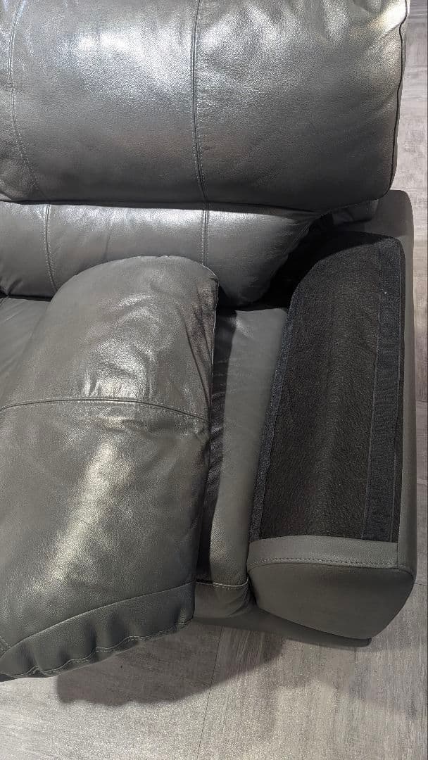 ニトリチャコールグレーPUレザーコーナーソファ L字ソファ合皮引き取り限定